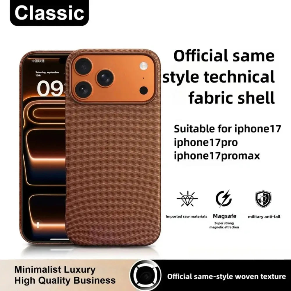 MagSafe Woven Fabric iPhone Case – iPhone 13 to 17 Series, Shockproof