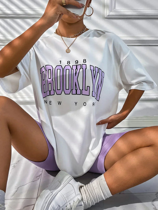 Brooklyn New York Oversized T-Shirt – Vintage 1898 Women's Tee