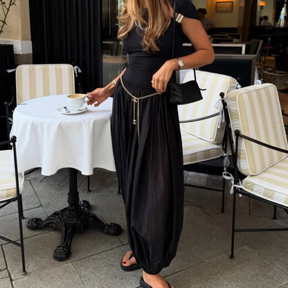 Balloon Harem Pants – Women's Loose Pleated Wide-Leg Trousers