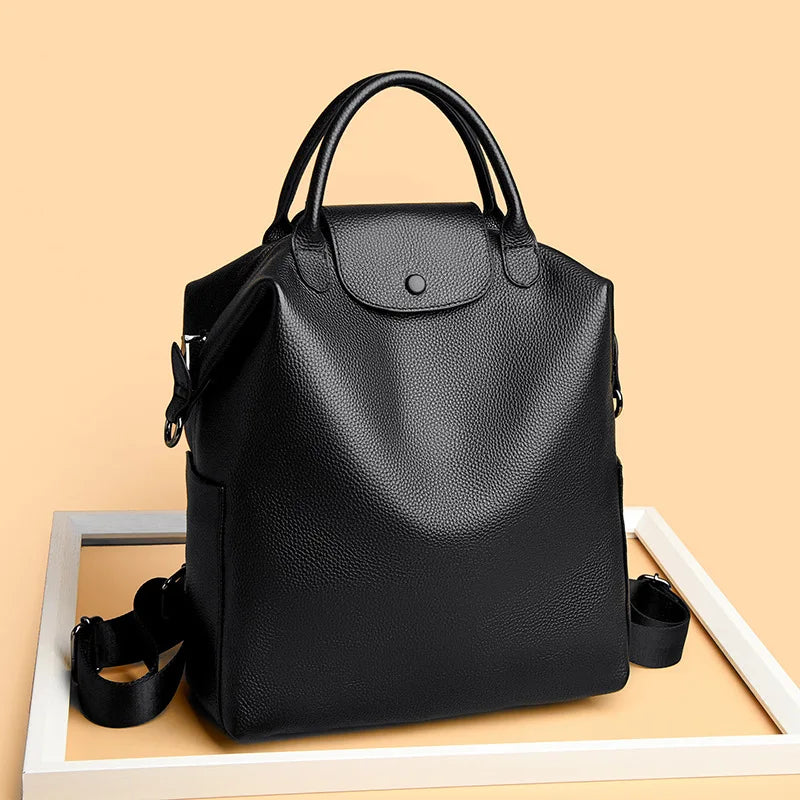 Genuine Leather Women Backpack – Luxury Casual Daypack