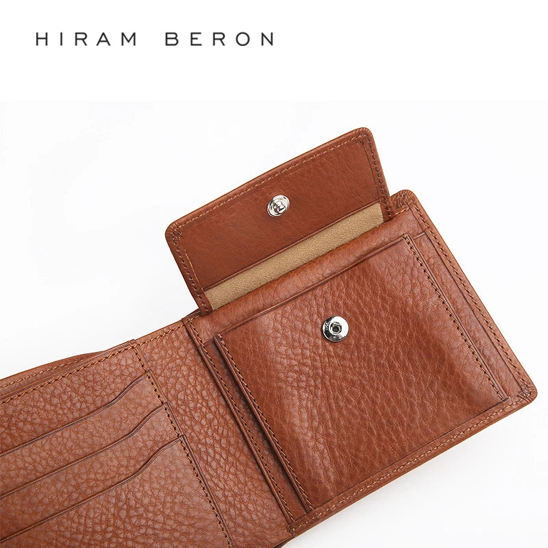RFID Blocking Genuine Leather Wallet for Men – Hiram Beron Large Capacity Card Holder
