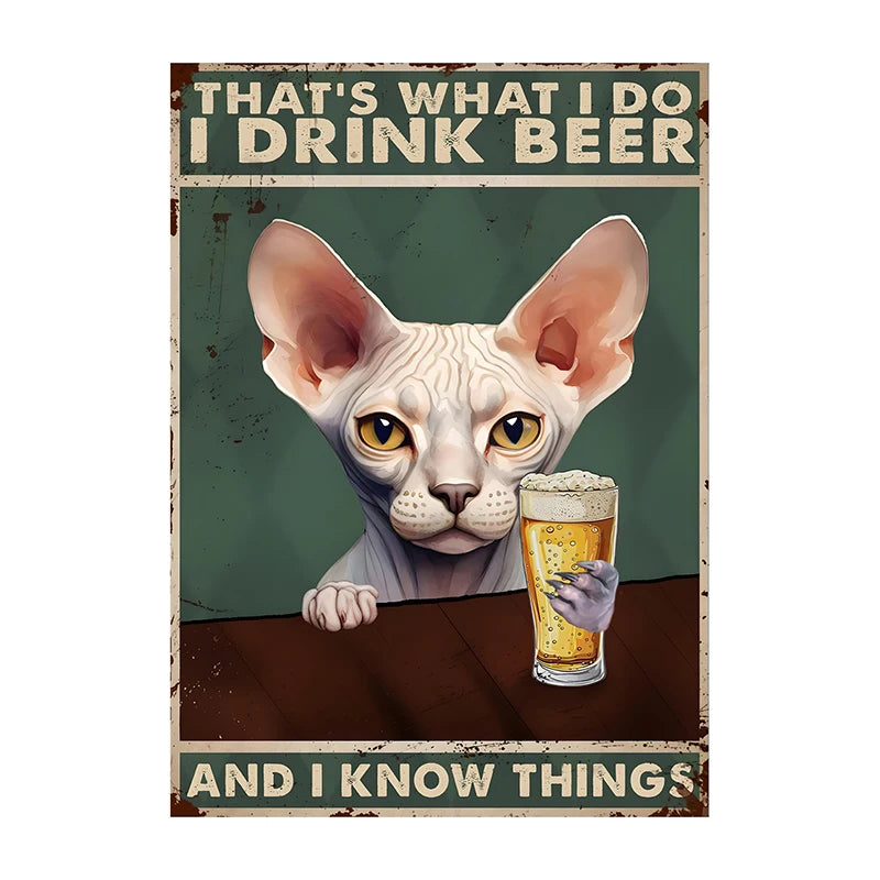 Funny Dog Beer Poster – That's What I Do I Drink Beer Wall Art