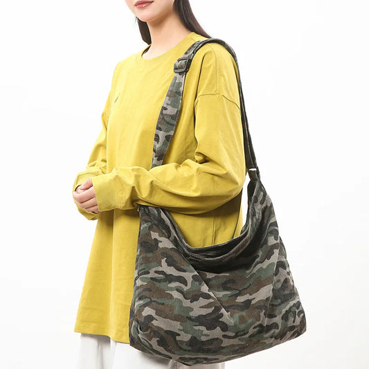 Leopard Print Canvas Shoulder Bag Large Capacity Tote for Women