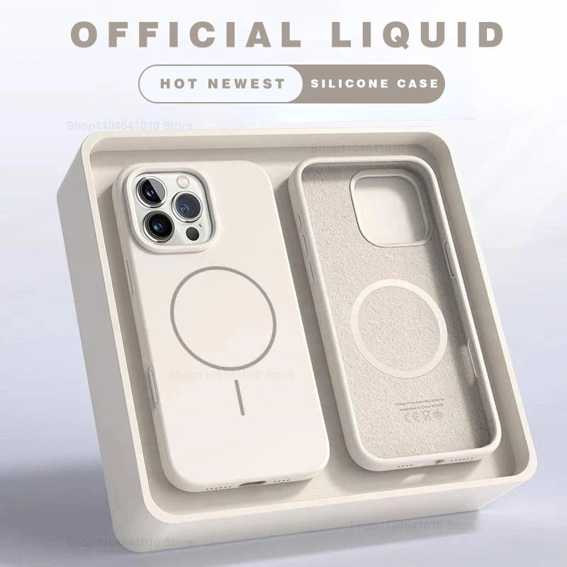 MagSafe Silicone iPhone Case – Shockproof Cover for iPhone 11–17