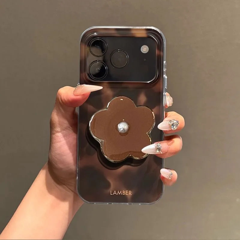 Flower Grip Tok Phone Case with Gradient Overlay & Lustre Lining