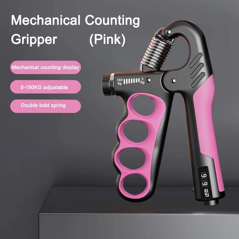 Adjustable Hand Grip Strengthener with Rep Counter 5–150kg