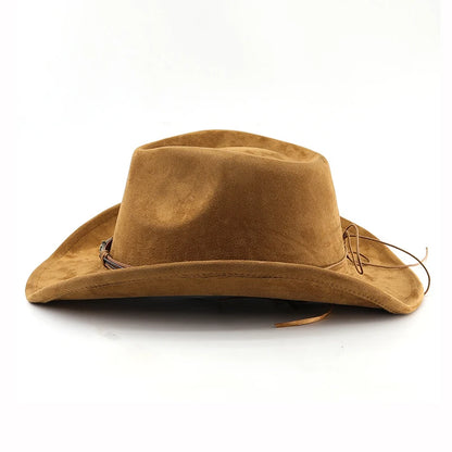 Western Cowboy Hat Vintage Rolled Brim Felt Jazz Hat