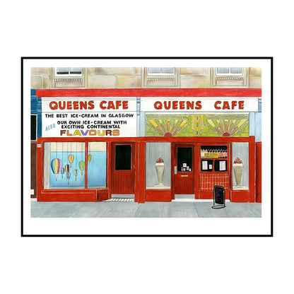 Glasgow Bookshops Wall Art Poster – Watercolor Illustrated Print