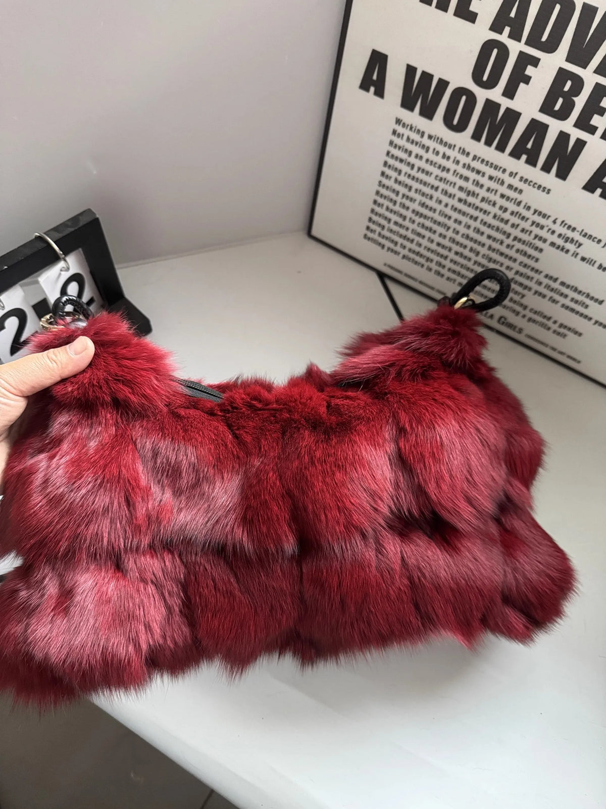 Fluffy Fur Shoulder Bag for Women – Luxury Handbag & Purse