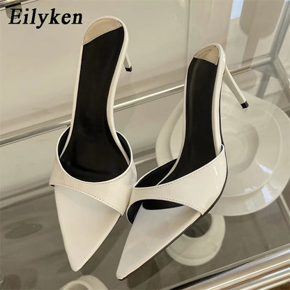 Eilyken Pointed Toe Stiletto Mule Heels – Women's Slip-On Party Sandals