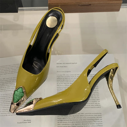 Diamond Stone Slingback Pumps – Women's Stiletto Heels