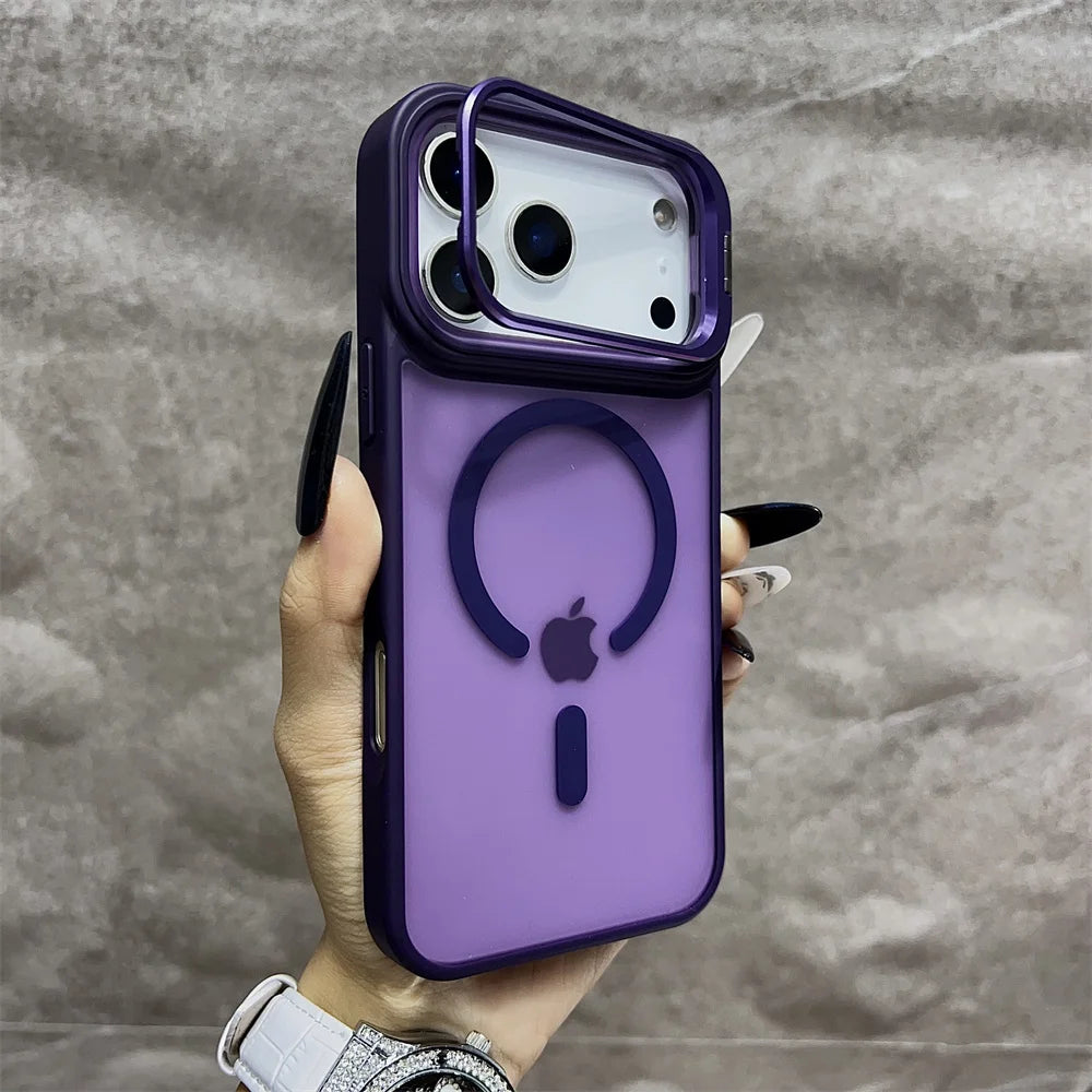 MagSafe Matte iPhone Case with Flip Camera Stand & Holder