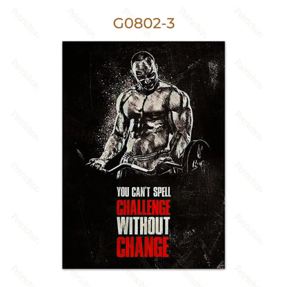 Gym Motivational Quote Wall Art Poster – Bodybuilding Canvas Print
