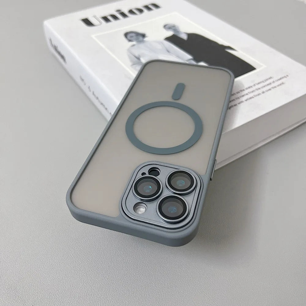 MagSafe iPhone Case Matte Translucent Armor Shockproof Cover