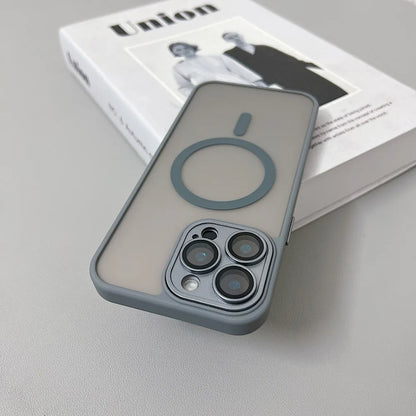 MagSafe iPhone Case Matte Translucent Armor Shockproof Cover