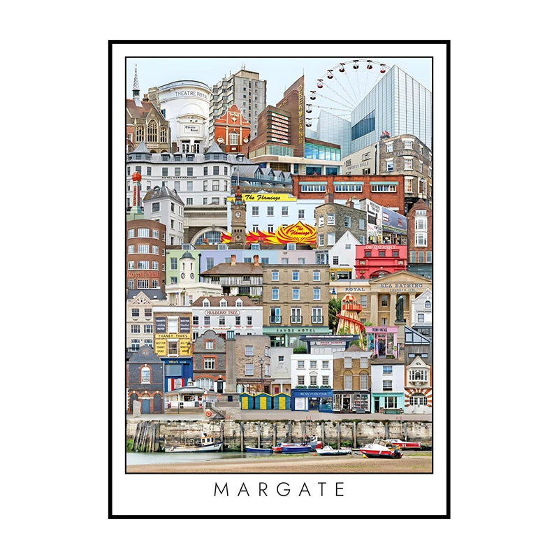 Vintage Cityscape Canvas Wall Art – Abstract City Poster Print