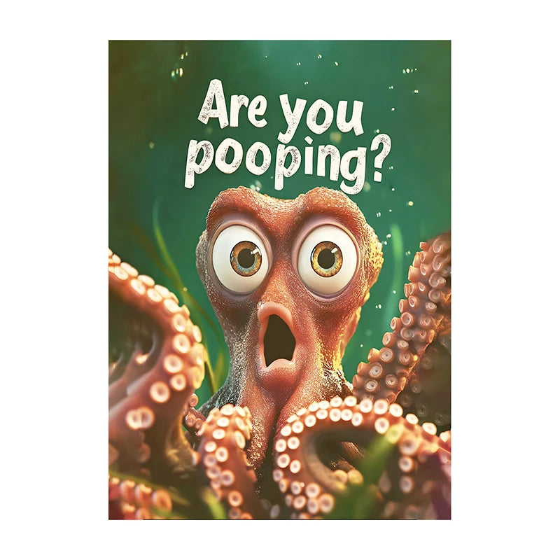 Funny Cow Poster – Are You Pooping? Farm Animal Bathroom Art