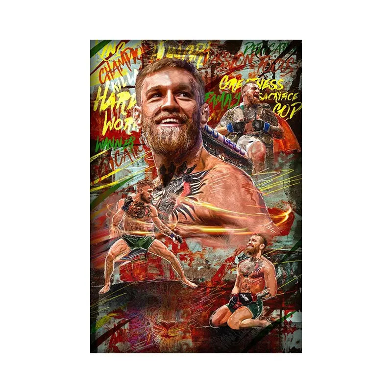 Boxing Legends Graffiti Art Poster – Sports Canvas Print