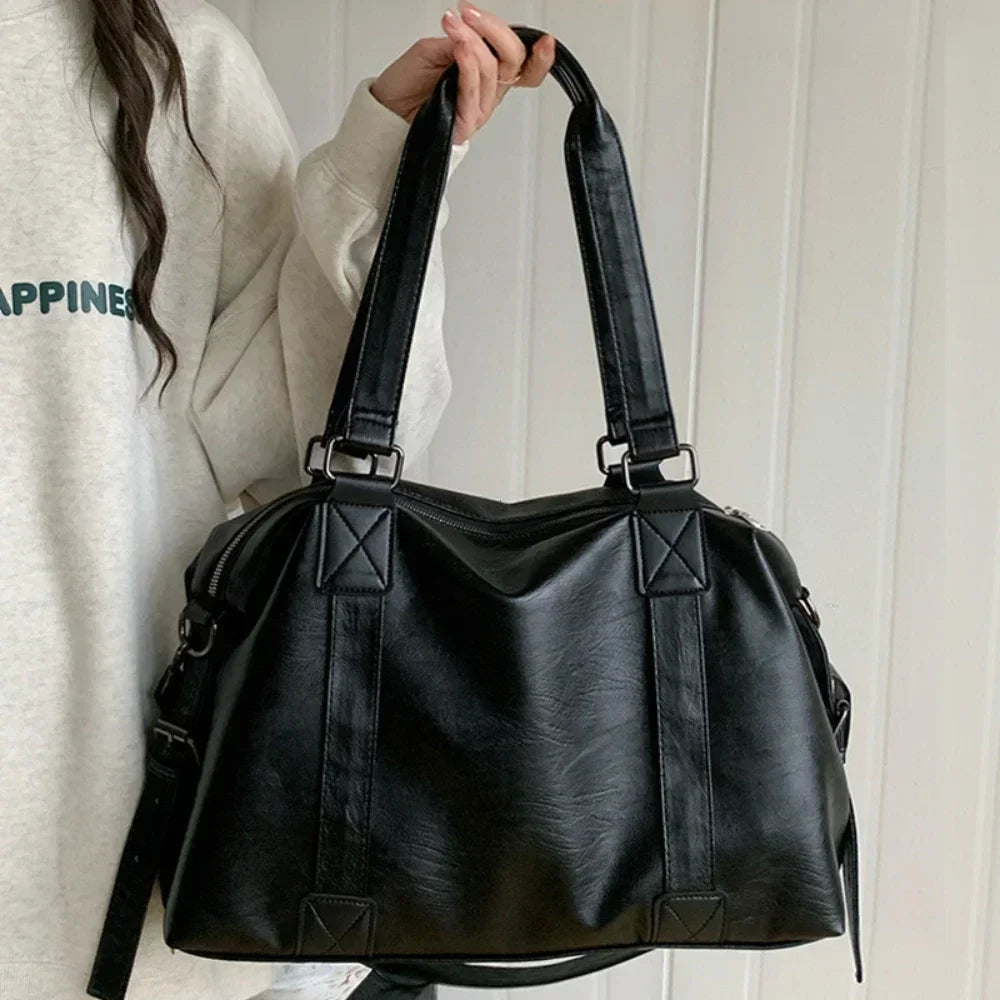Large Capacity Black Shoulder Bags