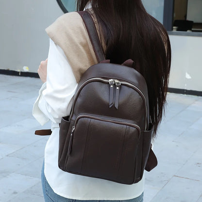 Top Grain Genuine Leather Backpack – Large Capacity Travel Bag