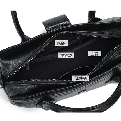 Genuine Leather Alligator-Embossed Women's Shoulder Bag