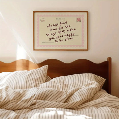 Retro Postcard Wall Art Print – Inspirational Quote Poster