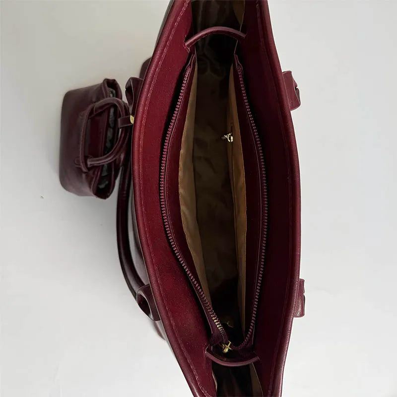 Big PU Leather Short Handle Shoulder Bag