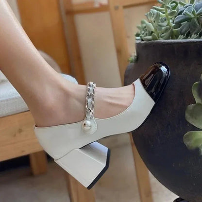 Mary Jane Block Heel Pumps – Women's Square Toe Shoes