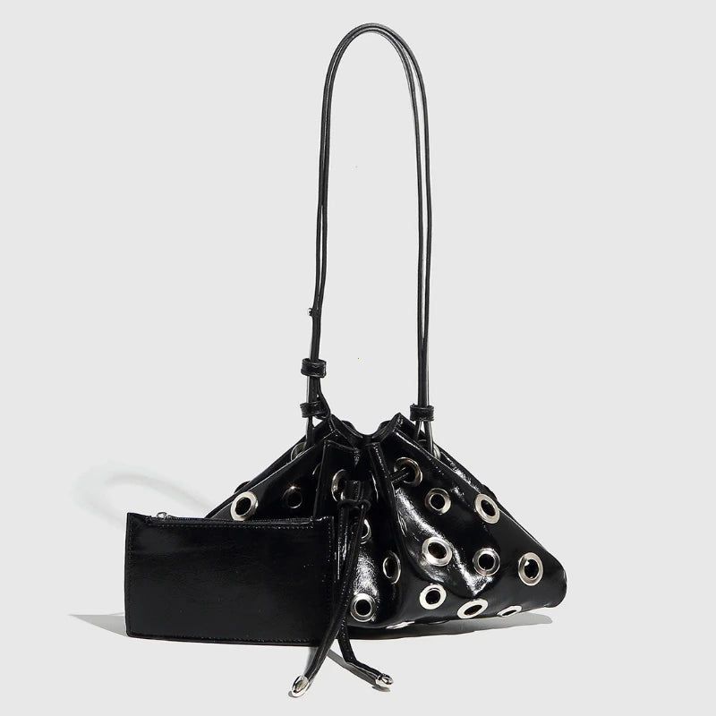 Women Metal Stud Y2k Shoulder Bag