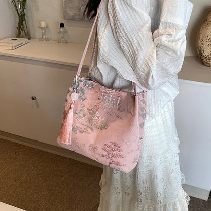 New Models Silk Jacquard Fashionable Minimalist Bag