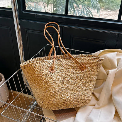 Straw Beach Tote Bag – Wicker Woven Women's Handbag