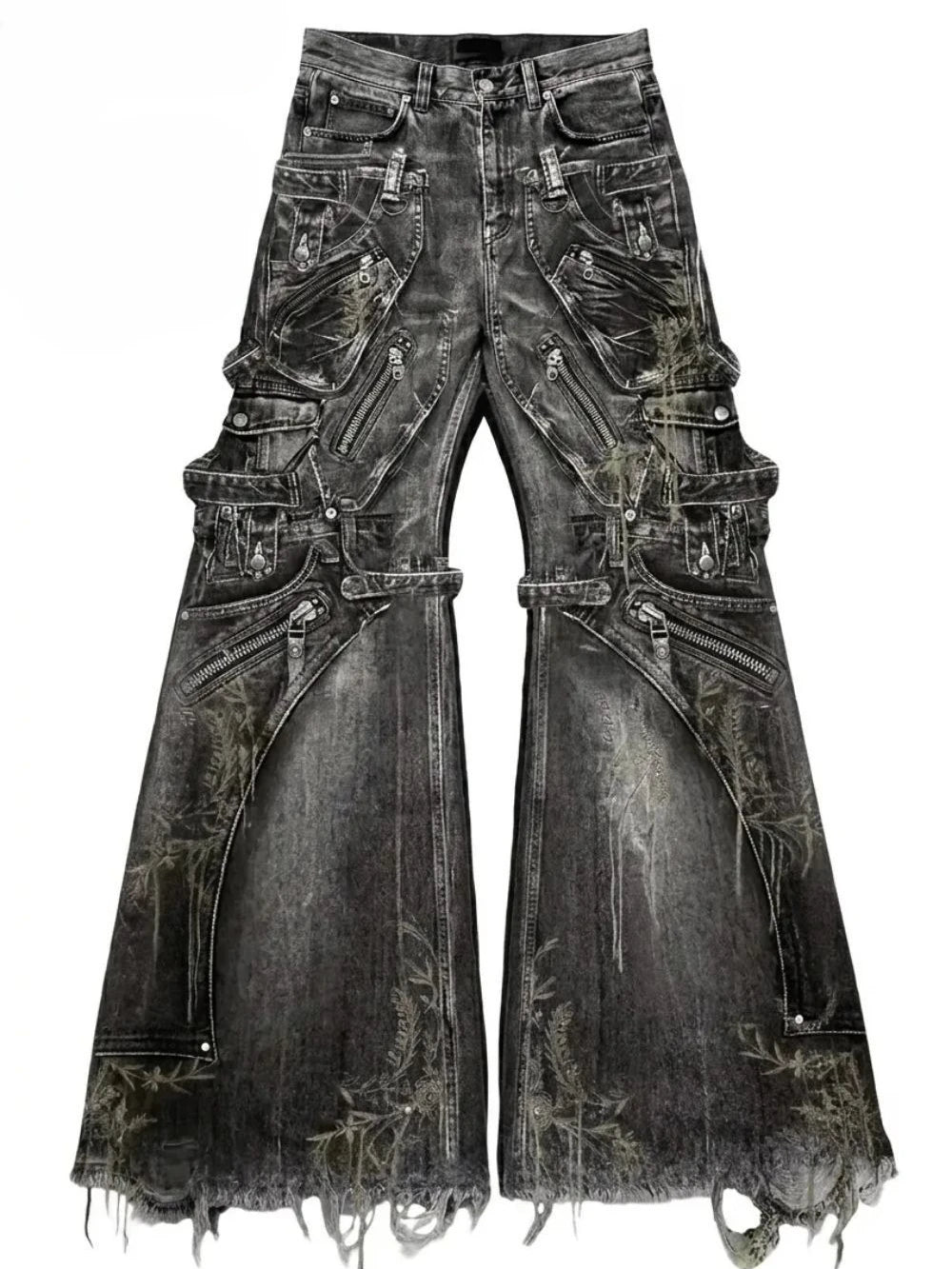 Ripped Wide Leg Jeans – Women's Y2K Hip Hop Streetwear Denim