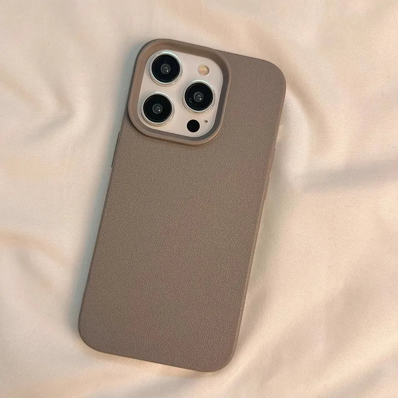 Candy Color Lichee Pattern Soft iPhone Case – iPhone 11 to 17 Series