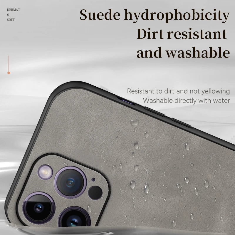 Soft Leather iPhone Case – Luxury Sheepskin Matte Cover
