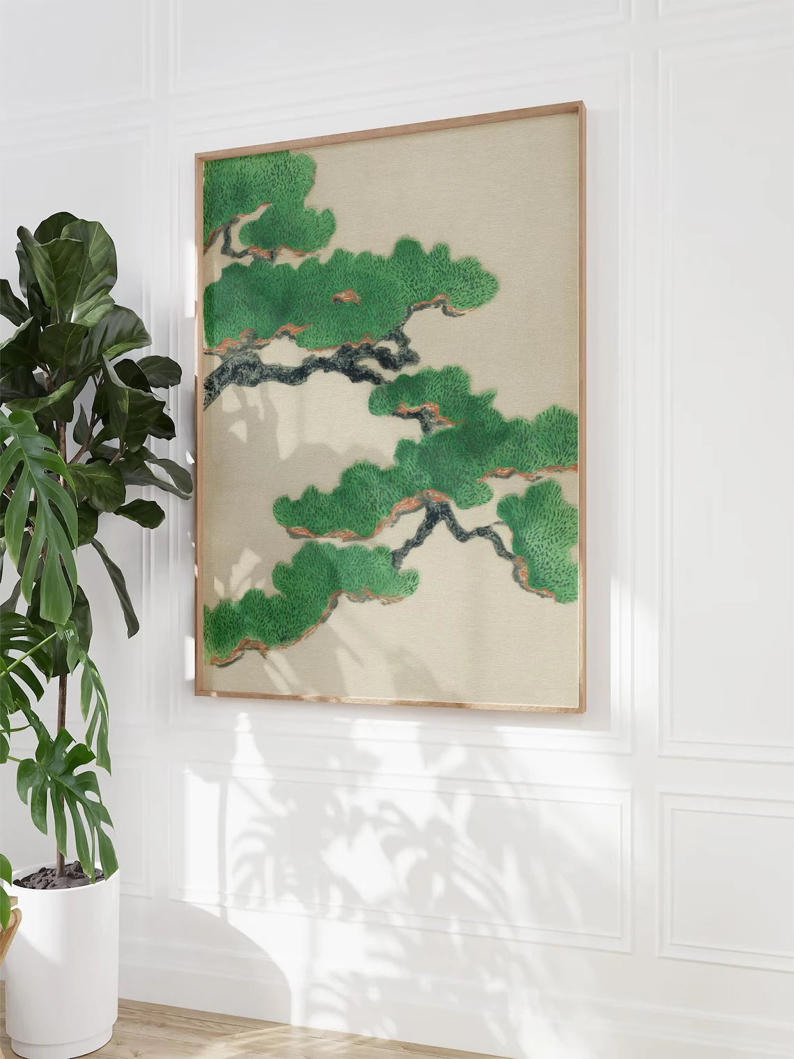 Japanese Pine Tree Canvas Print – Zen Nature Wall Art