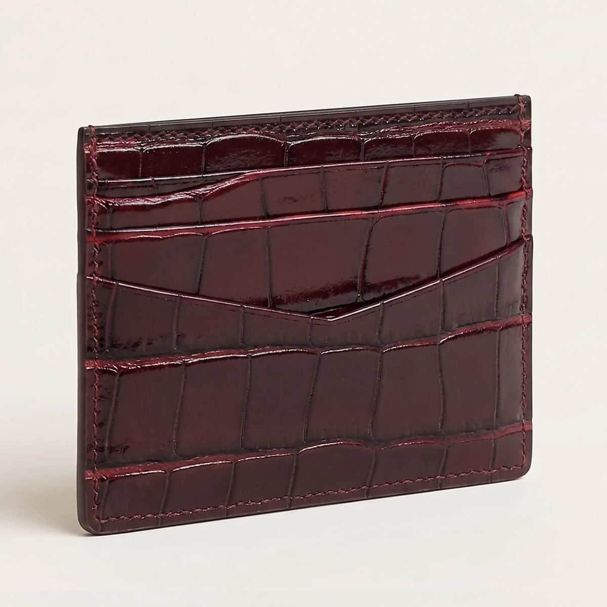 Personalized Crocodile Leather Slim Card Holder Wallet