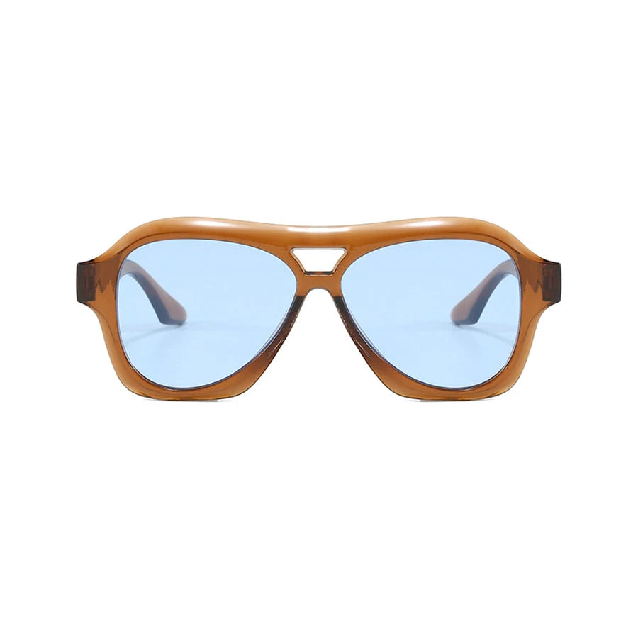 Double Bridge Retro Sunglasses – Gradient Aviator Unisex