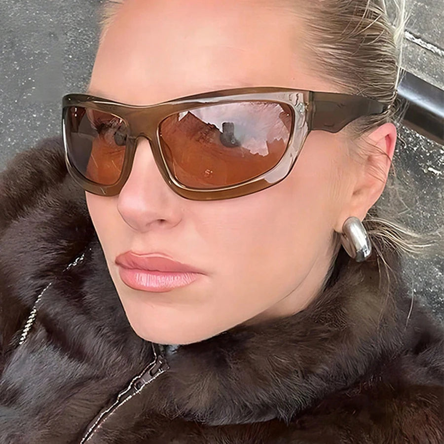 Cat Eye Sunglasses Women Men Y2K Retro Rectangle Shades