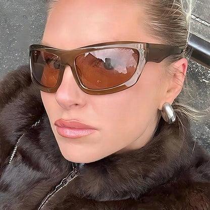 Cat Eye Sunglasses Women Men Y2K Retro Rectangle Shades