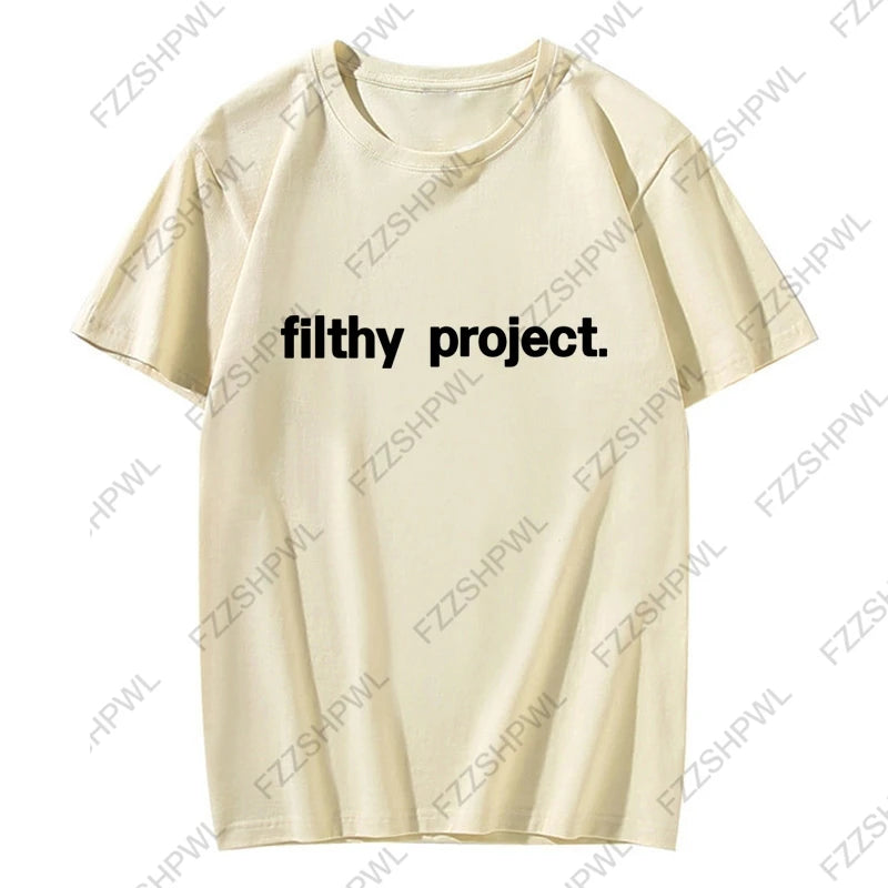 Men's Oversized Y2K Letter Print Cotton T-Shirt