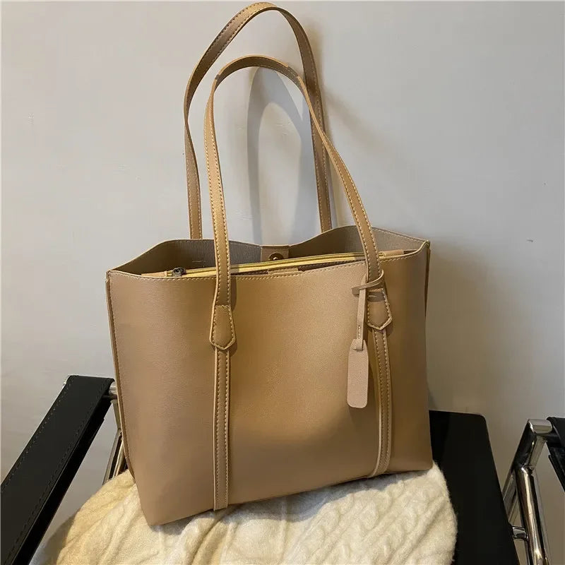 Large Capacity Women's Bag New Soft Leather Tote Bag