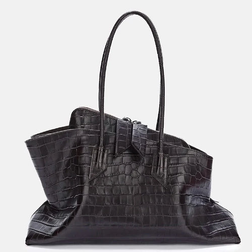 Crocodile Pattern Leather Tote Bag – Large Capacity Shoulder Bag