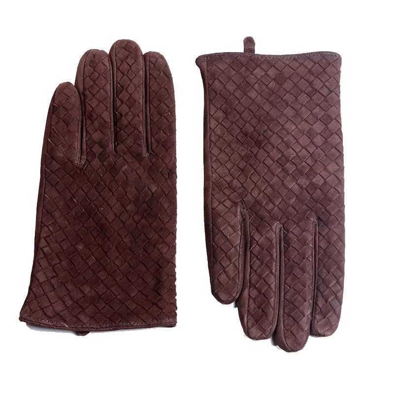 Men's Woven Leather Driving Gloves | Lambskin Intrecciato