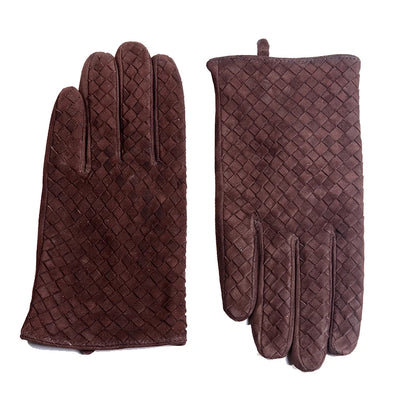 Men's Woven Leather Driving Gloves | Lambskin Intrecciato