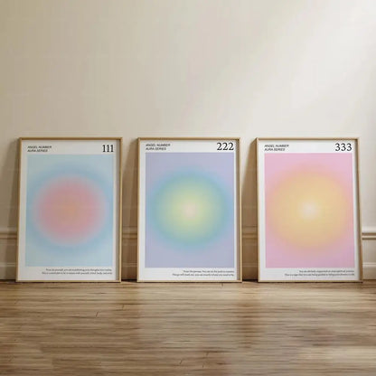 Angel Numbers Aura Wall Art Poster – 111 222 333 Spiritual Print