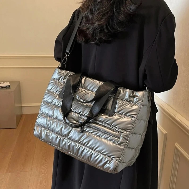 Large Capaci Casual Sle Women's down Cotton Jaet Bag