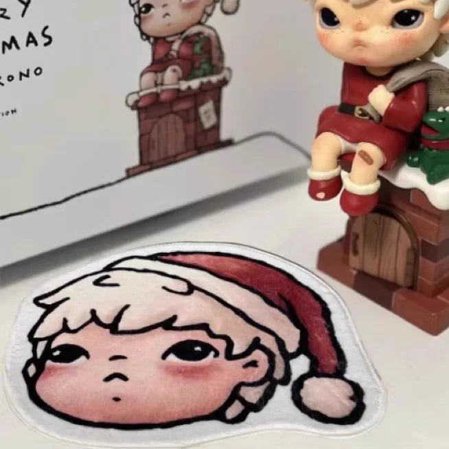 Christmas Boy Character Head-Shaped Rug – Soft Absorbent Floor Mat