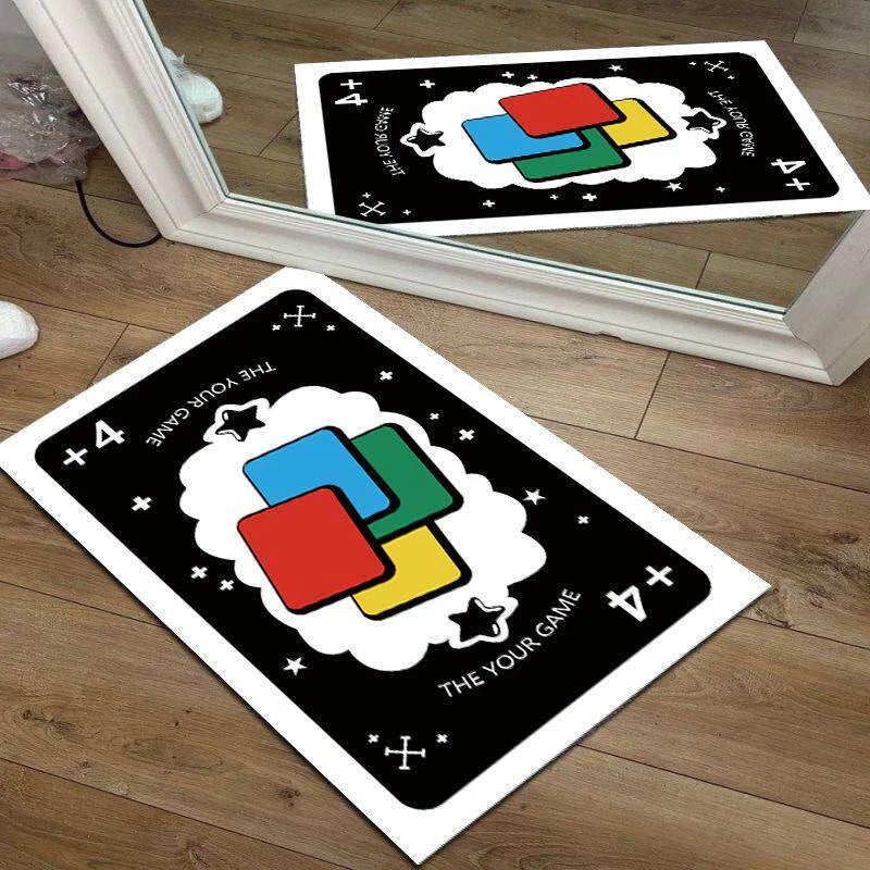 Game Card Rug – Soft Non-Slip Bedroom Floor Mat for Gaming Room
