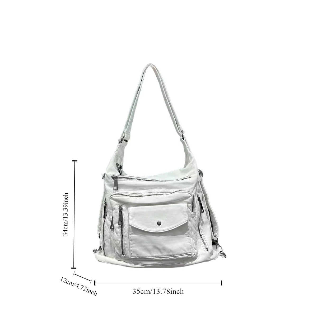 Women's Fashion Multi-Pocket Motorcycle Shoulder Bag