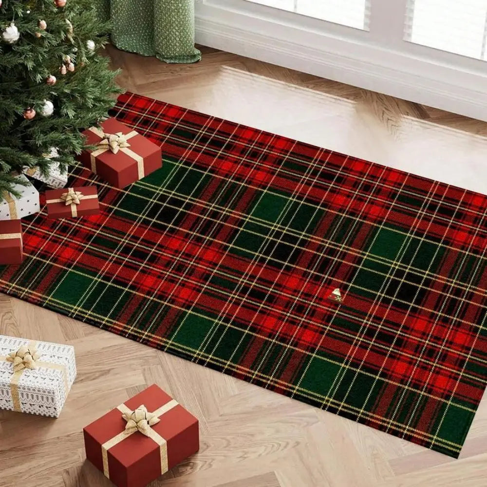 Christmas Holiday Black Doormat – Seasonal Winter Indoor Floor Mat